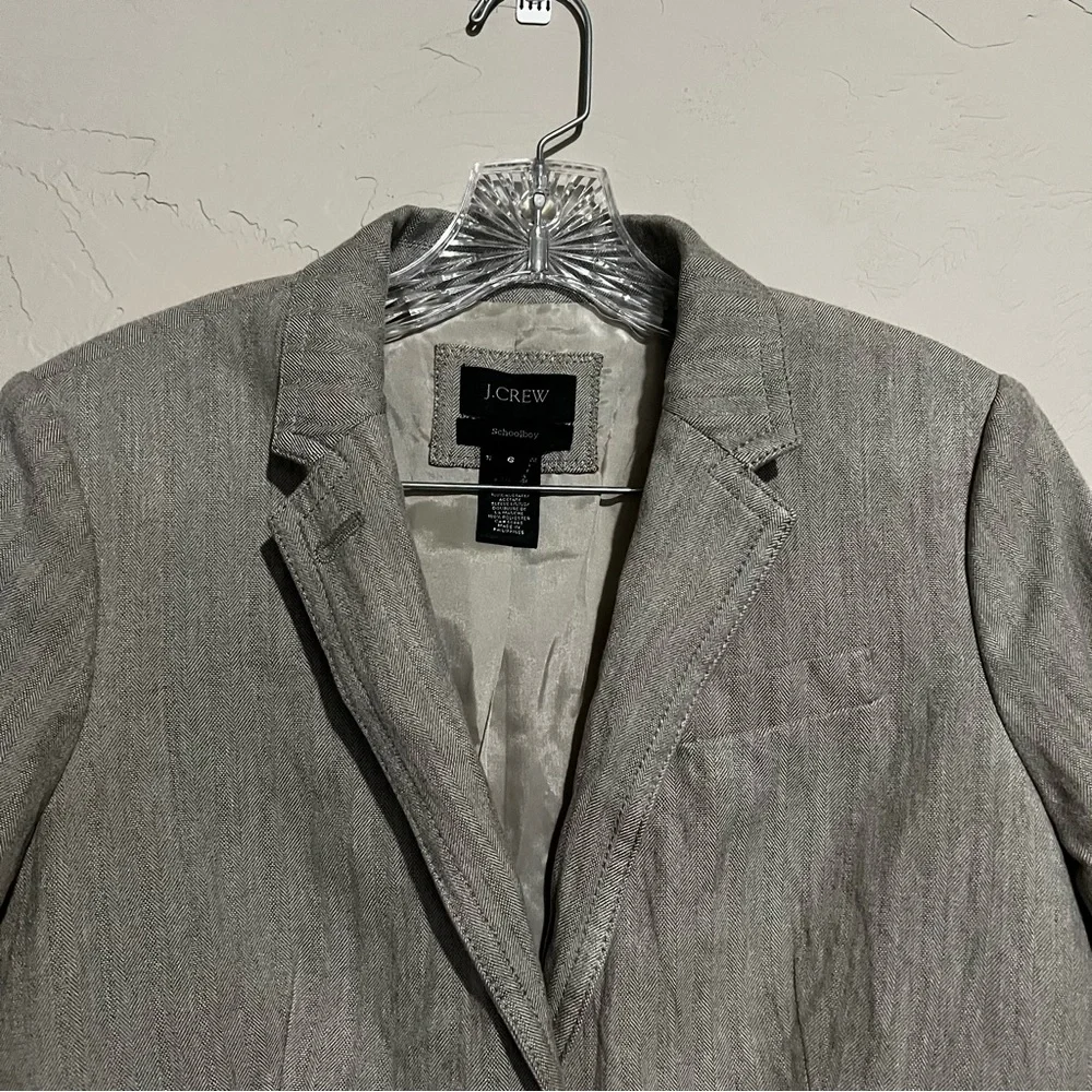 J. Crew‎ Gray Schoolboy Herringbone Blazer - Picture 3 of 11